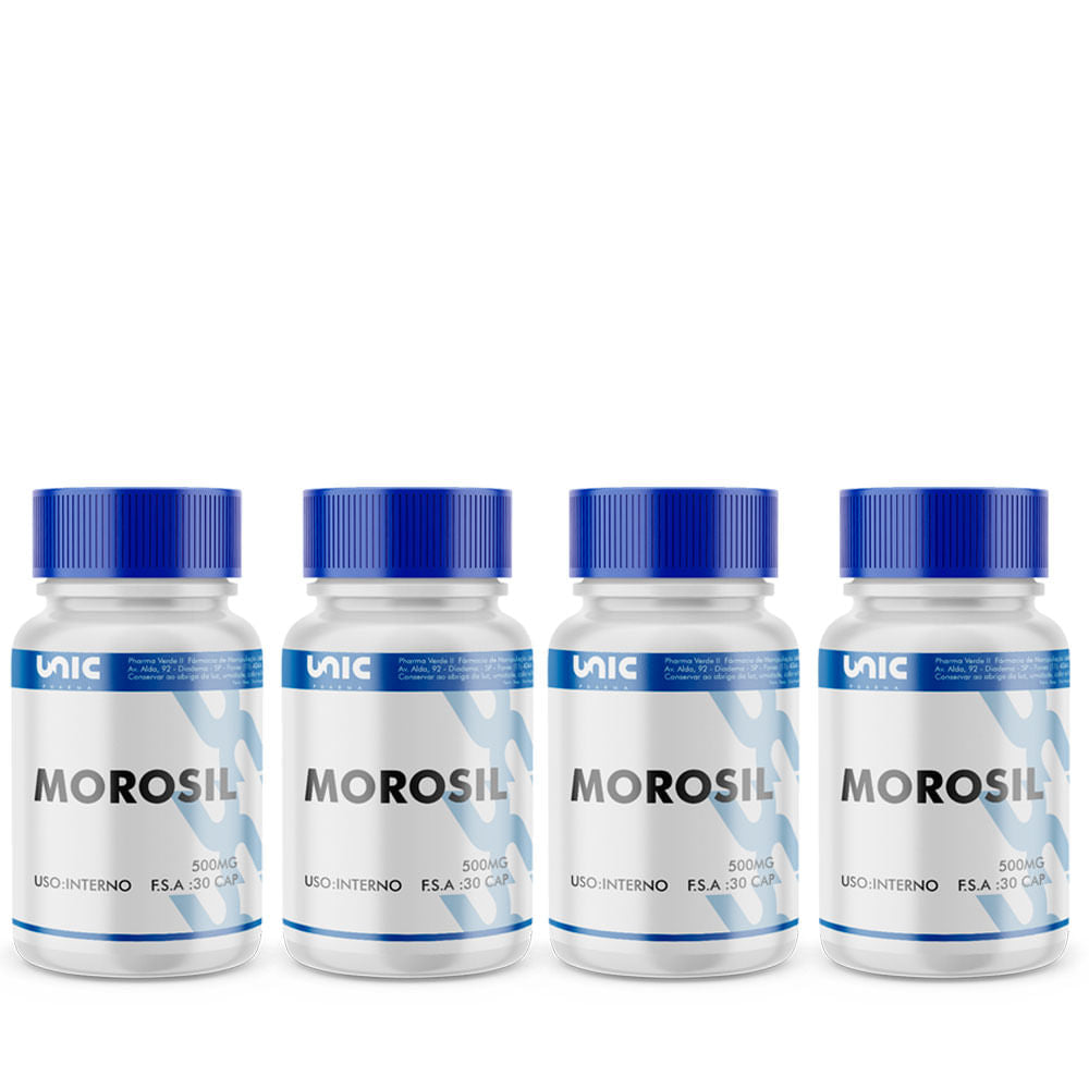 Kit 4 frascos de Morosil 500mg 30 Cáps com selo de autenticidade