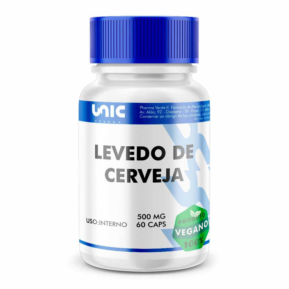Levedo de cerveja 500mg 60 Cápsulas Vegan