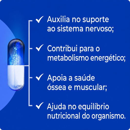 Metilfolato + Metilcobalamina E Vitamina D3 - 60 Cápsulas
