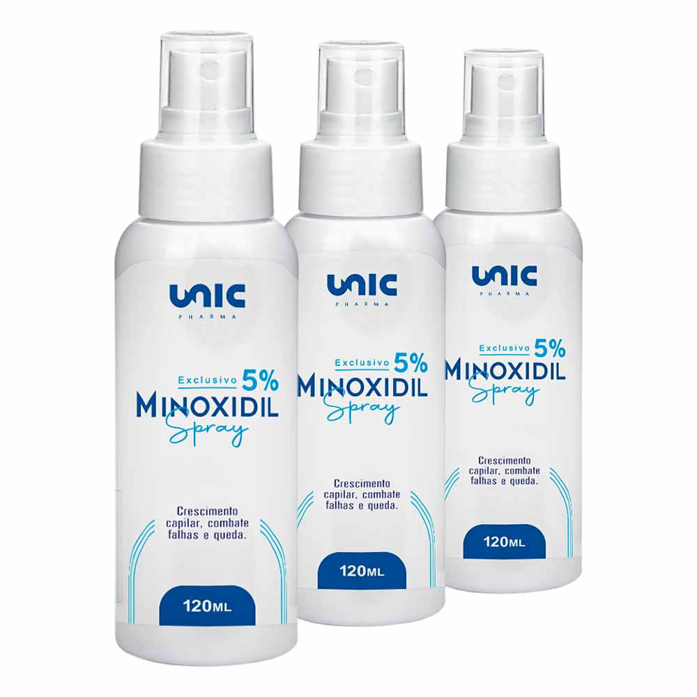 Kit 3 Minoxidil 5% Spray 120ml