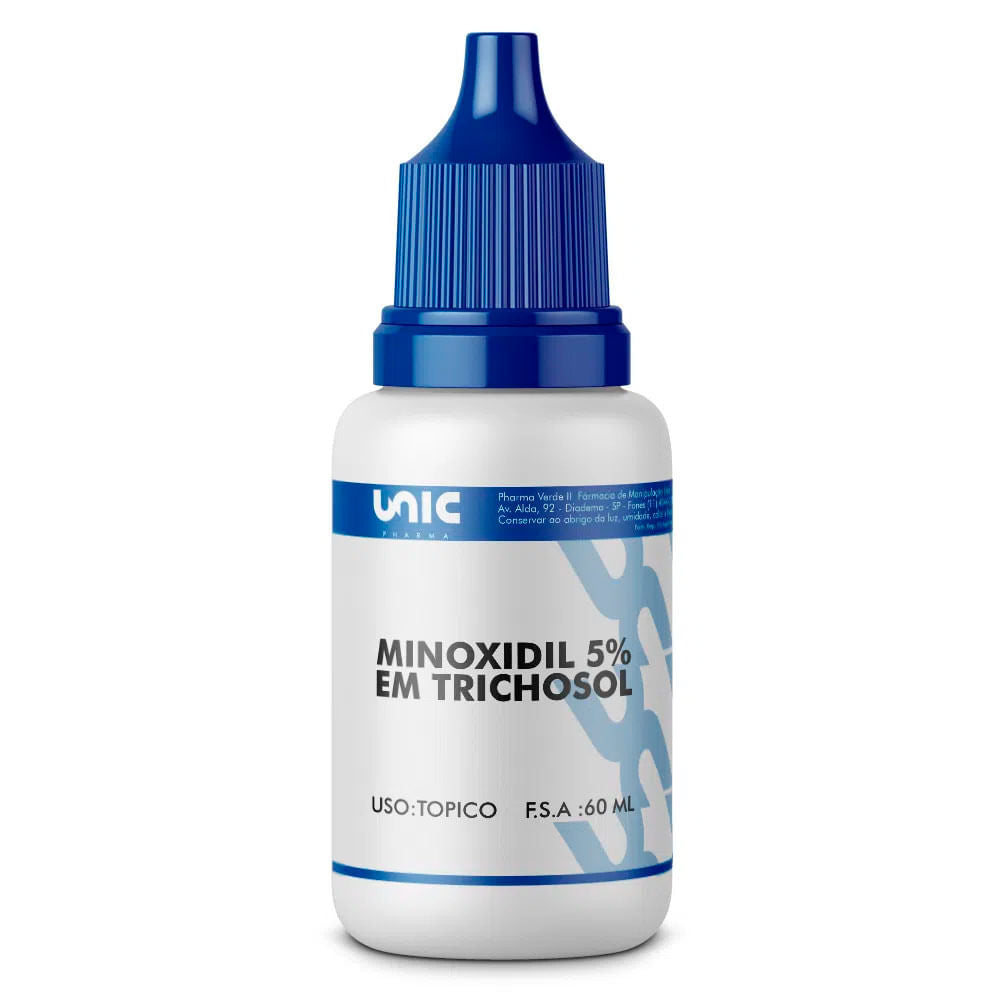Minoxidil 5% em Trichosol cabelos e barba sem alcool 60ml