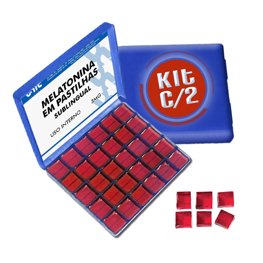 Kit-Melatonina em pastilha sublingual 3mg