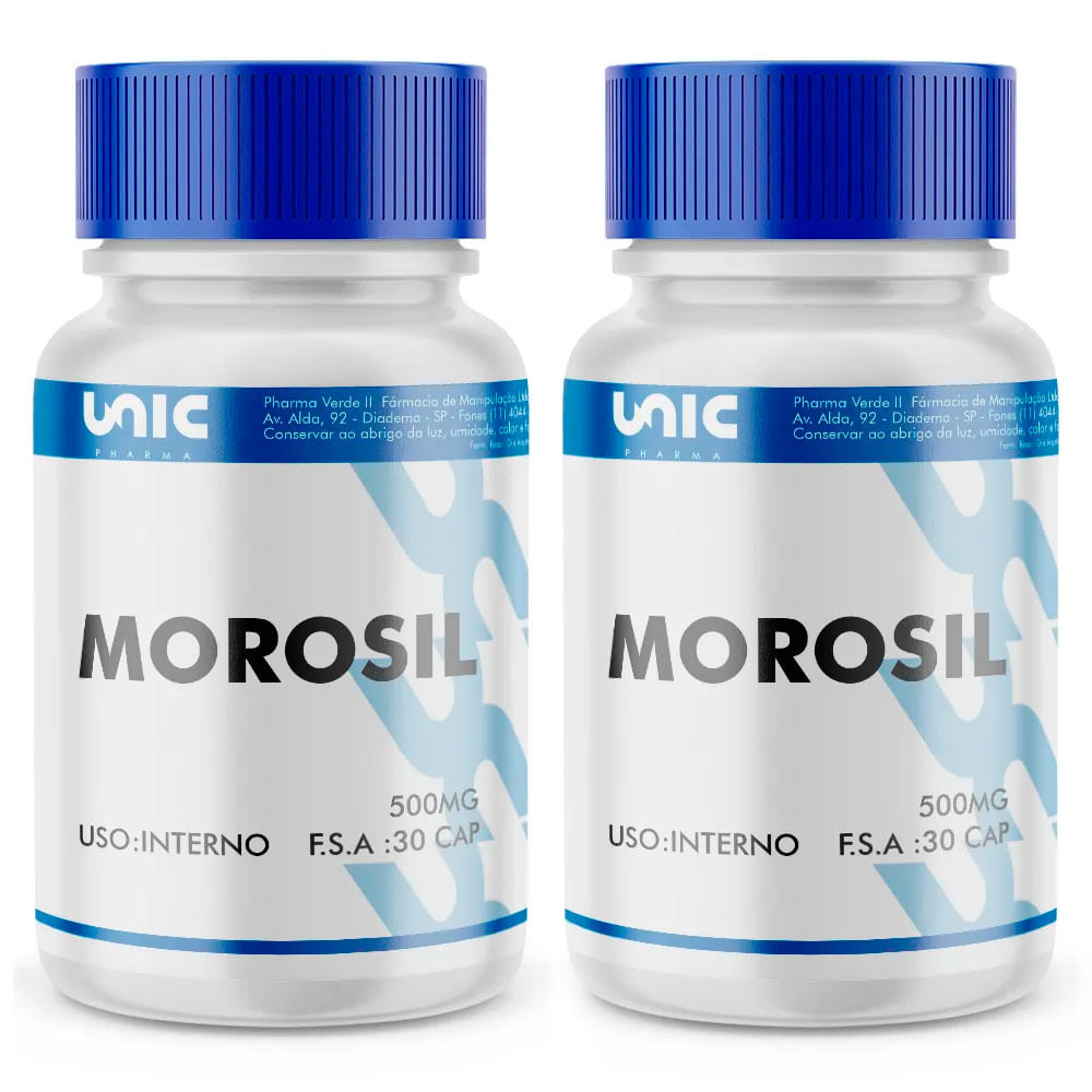 Kit 2 frascos de Morosil 500mg 30 Cáps com selo de autenticidade