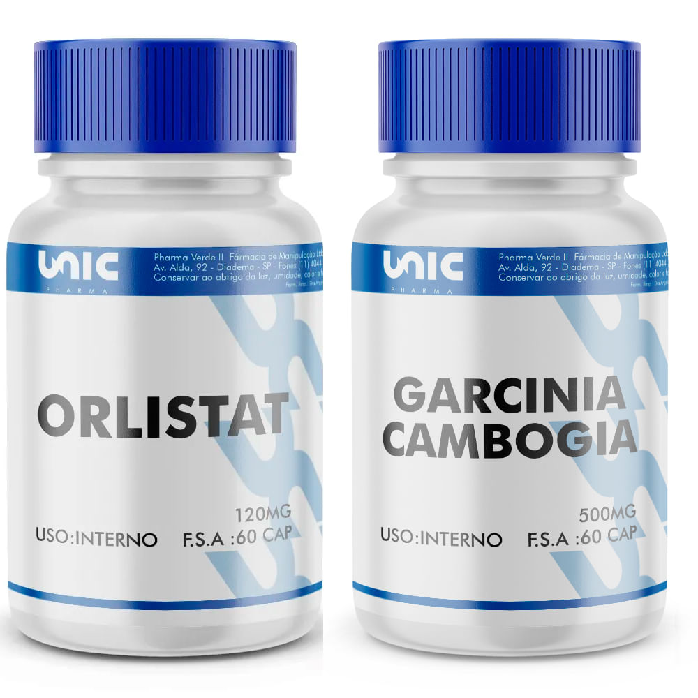 Kit Garcinia cambogia 500mg 60cps + Orlistat 120mg 60cps