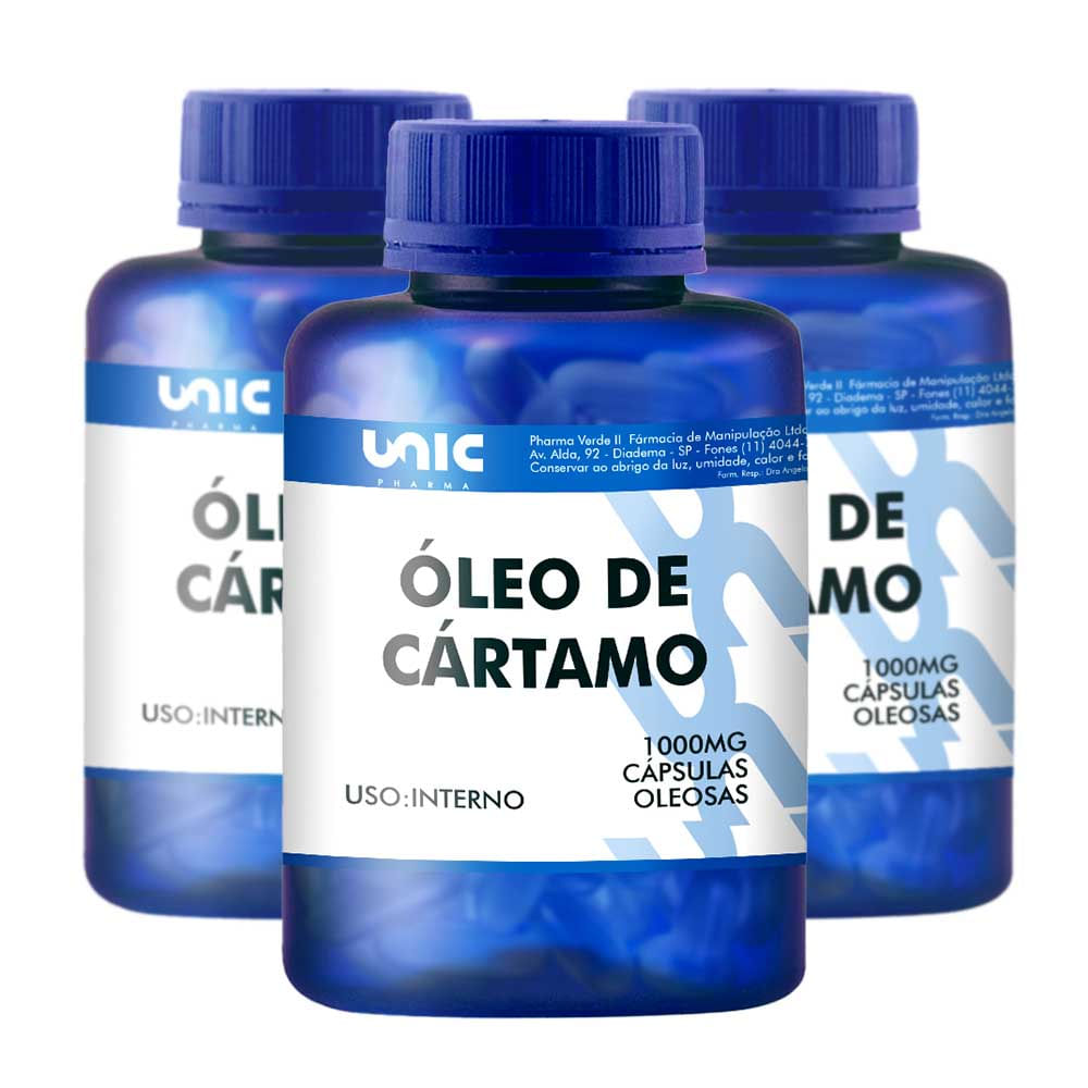 Kit Óleo de Cártamo 1g 3 Frascos de 120caps