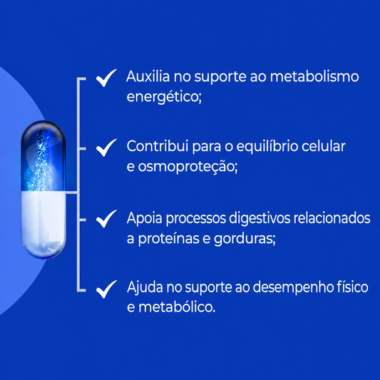 Betaína Anidra (Trimetilglicina TMG) 500mg - 30cáps
