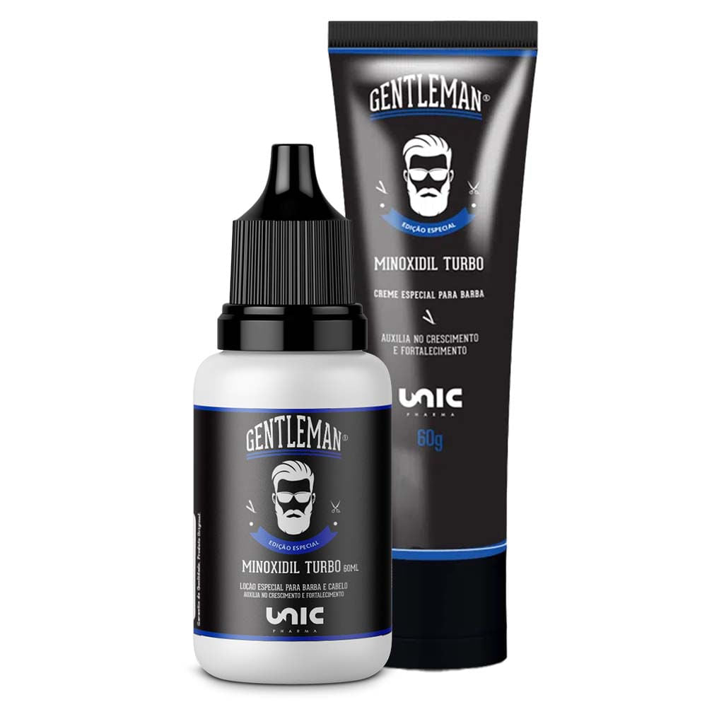 Kit Gentleman Minoxidil turbinado 60g + 60ml