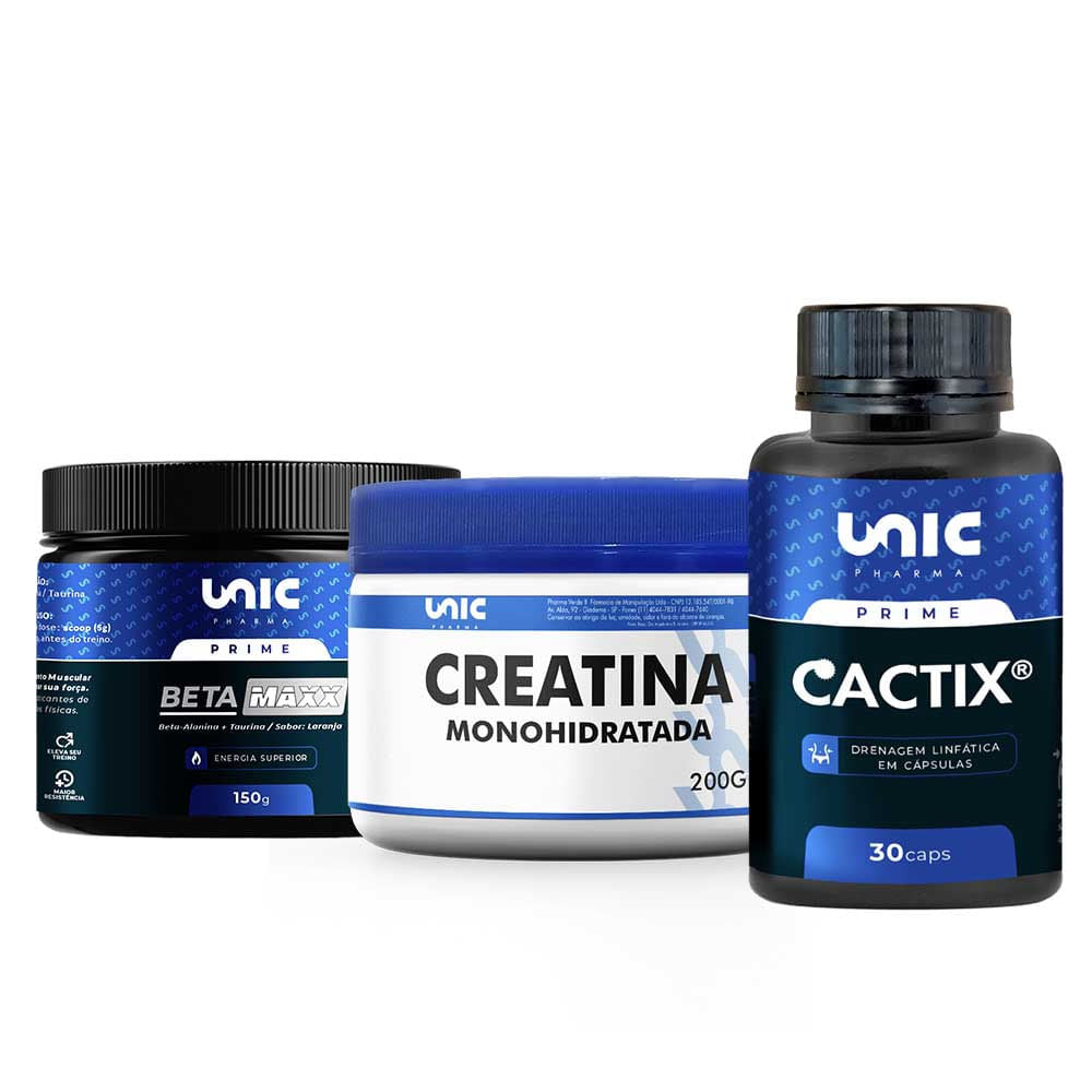 Beta Maxx 150g mais Creatina 200g mais Cactix 30 Cáps
