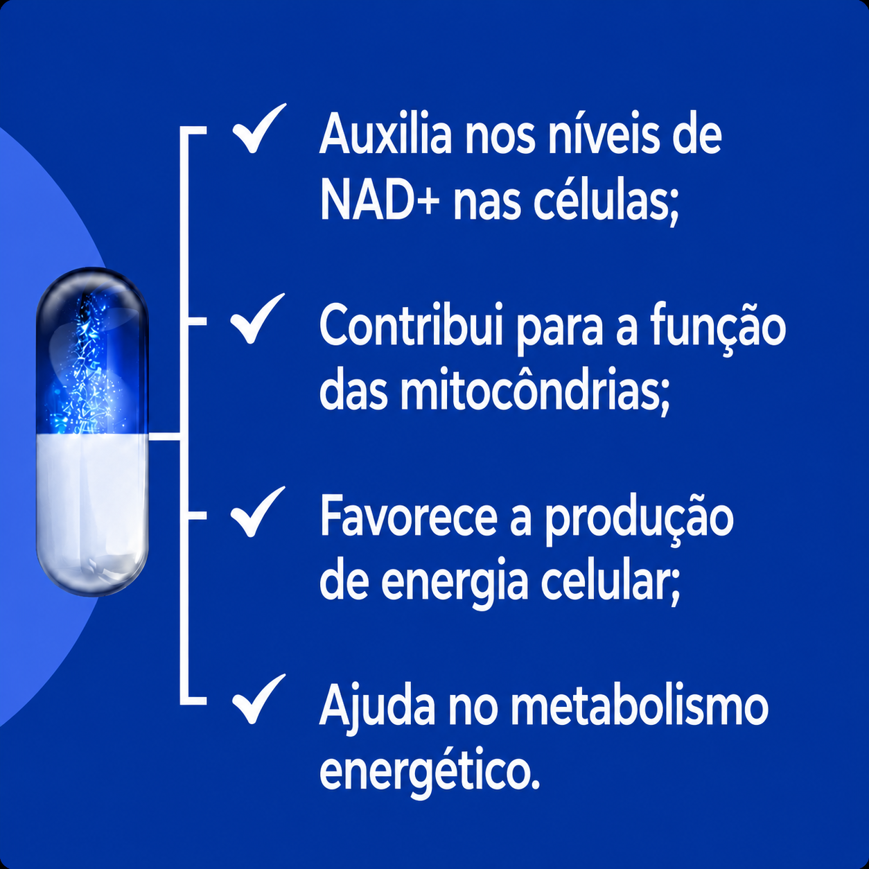 Niagen 50mg- Booster de saúde mitocondrial 30 Cáps
