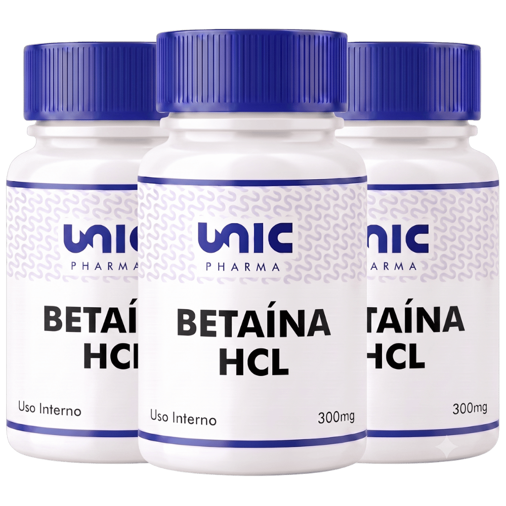 Kit 3 Betaina HCL 300mg 90 Cápsulas