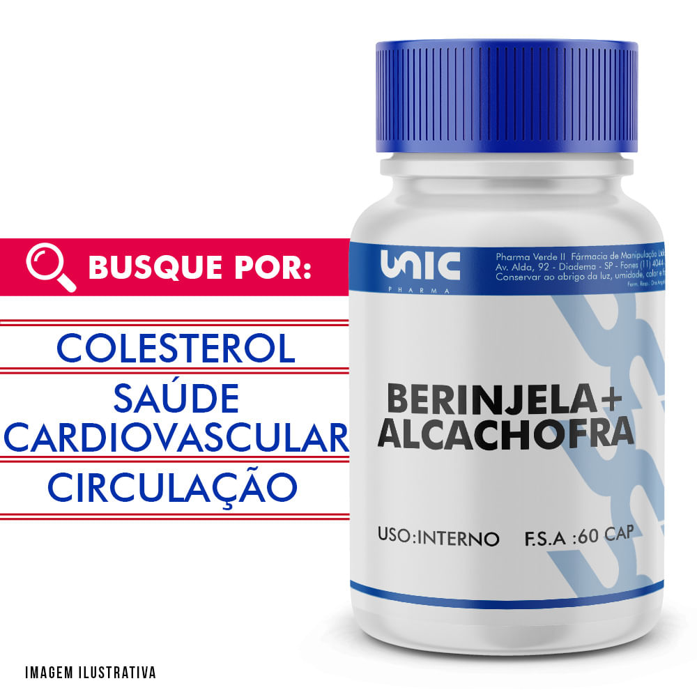 Berinjela 250mg + Alcachofra 250mg 60 Cáps