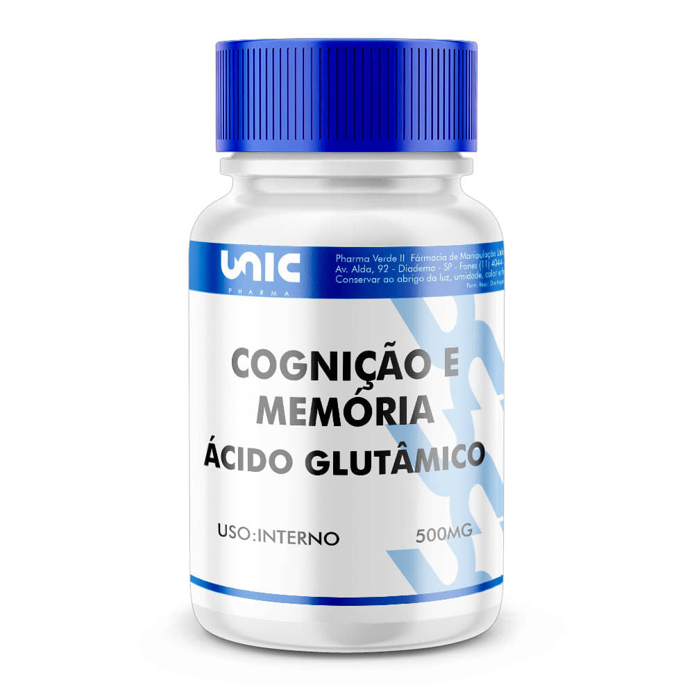 Ácido  Glutâmico 500mg - Cognição e Memória 30caps