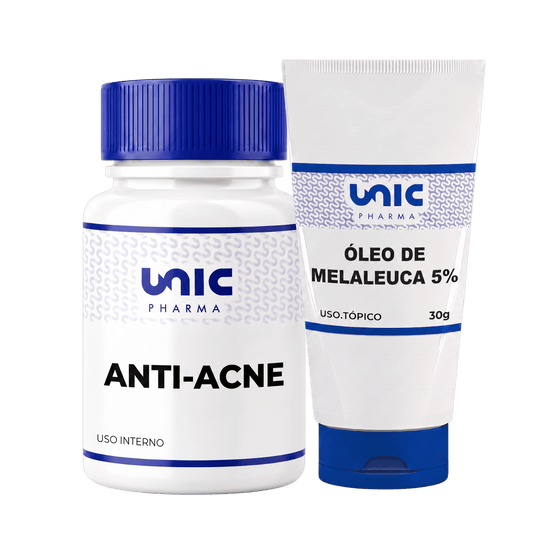 Kit-Óleo De Melaleuca 5% Antibacteriano 30G + Cápsula Anti-Acne - 30 Cápsulas