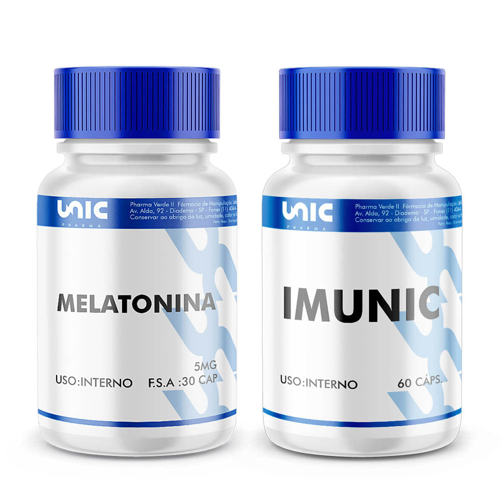 Kit Melatonina  30 Cápsulas 5Mg + Imunic Multivitaminico - 60 Cápsulas