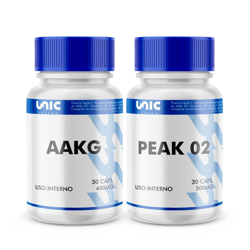 Arginina Aakg 400Mg  + Peak O2 500Mg - 30 Cápsulas