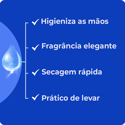 Higienizador de mãos spray antisséptico 40ml (Álcool azul, Perfume Valentino Donna)