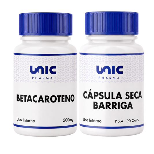 Seca barriga 60 doses + Bronzeamento em cápsula-Betacaroteno-30caps
