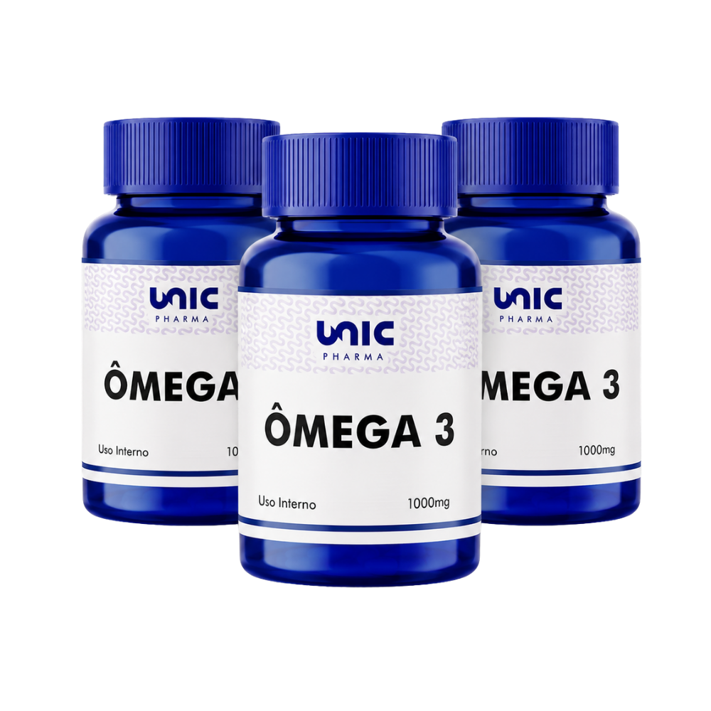 Kit Óleo de Peixe 1000mg (Ômega 3) 3 frascos de 120caps Unicpharma