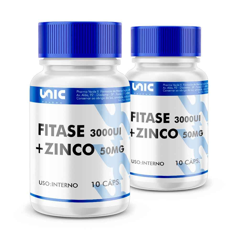 Kit Fitase 3000 ui + Zinco 50mg 10 Cápsulas (Cada)