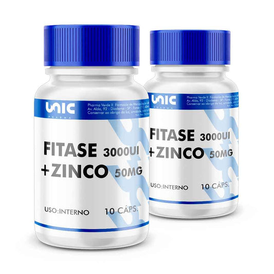 Kit Fitase 3000 ui + Zinco 50mg 10 Cápsulas (Cada)