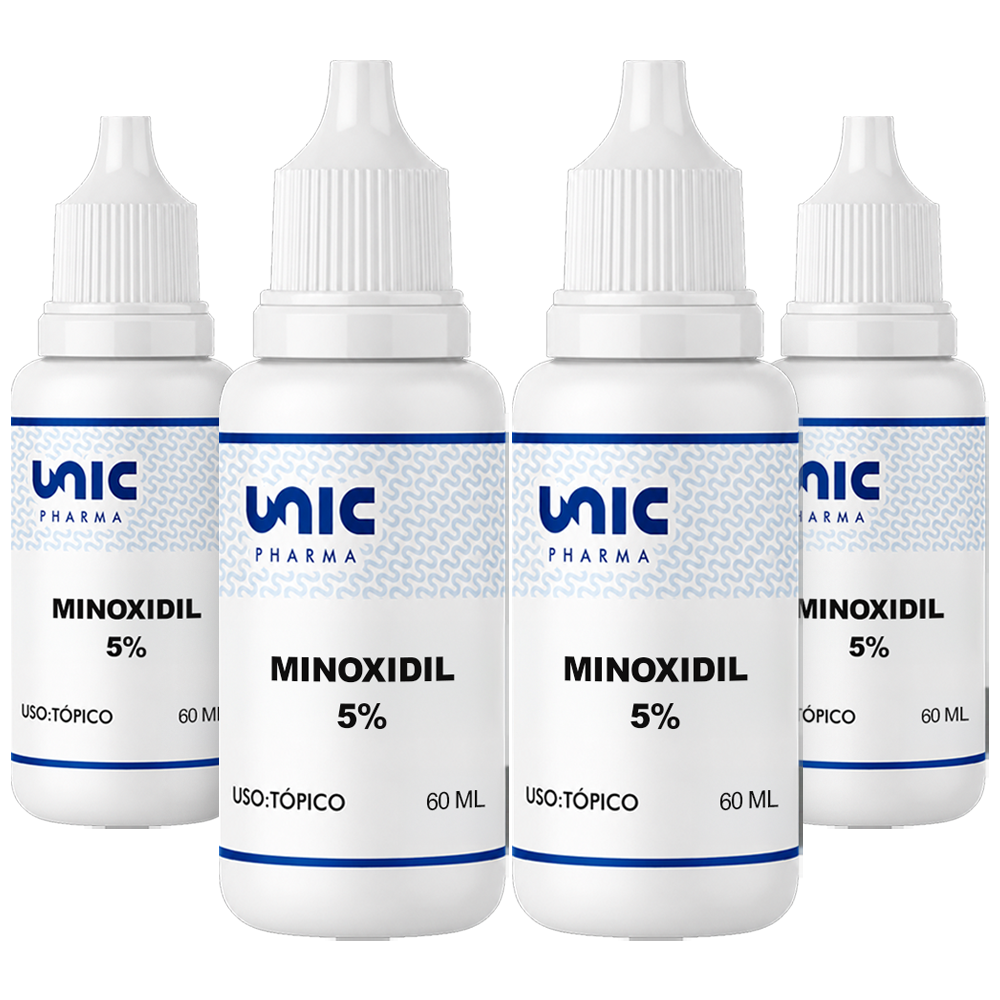 Kit 4 frascos de Minoxidil 5% com 60ml
