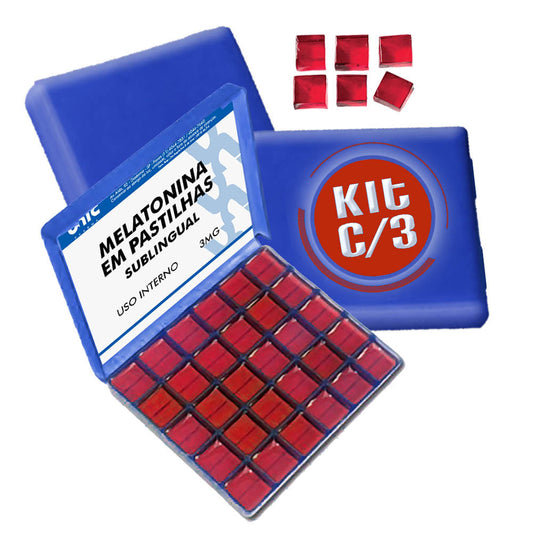 Kit 3 Melatonina em pastilha sublingual 3mg