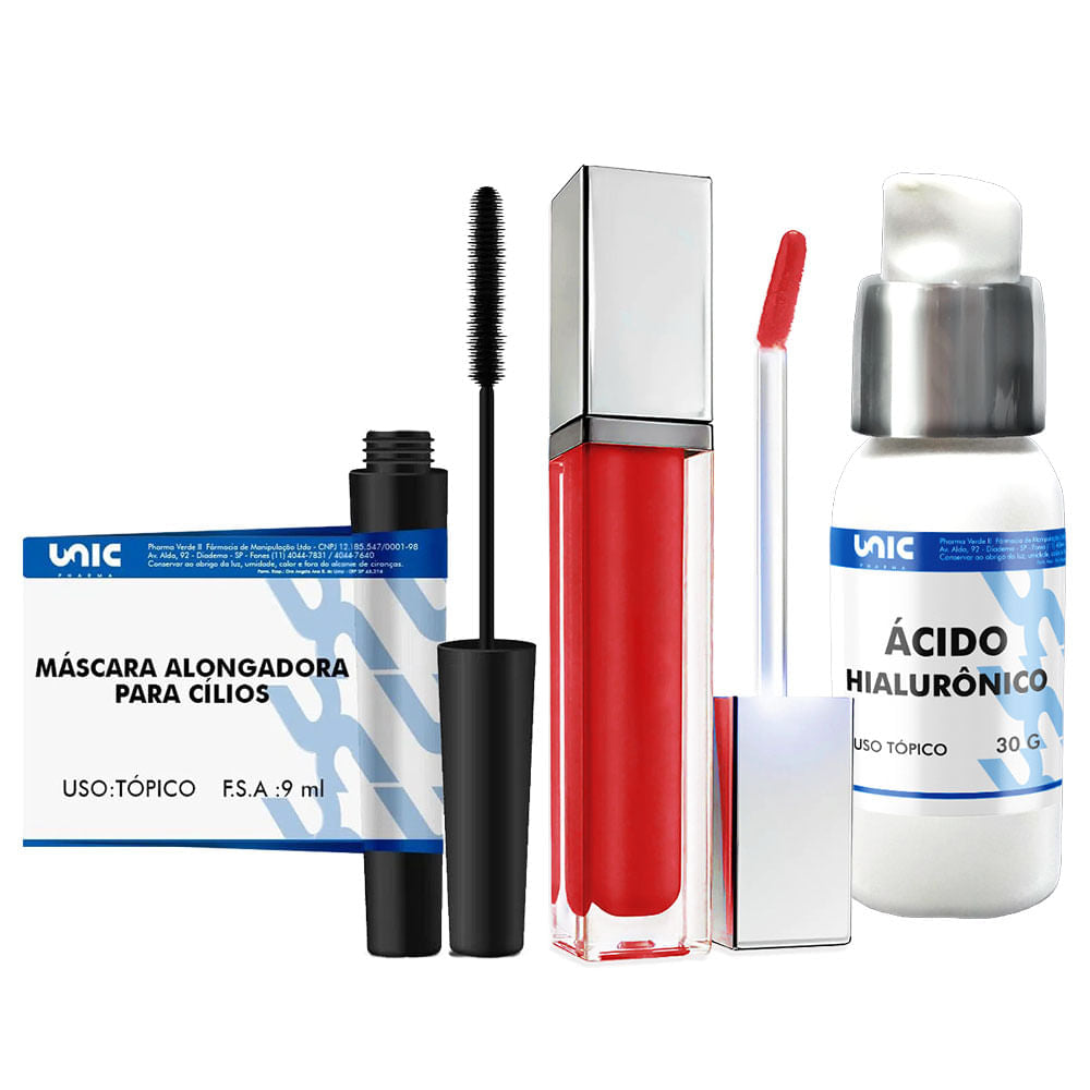 Kit Fem-Máscara Alongadora 9Ml + Preenchimento Labial 6G+ Ácido Hialurônico 1% - 30Gr