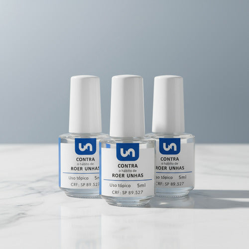 Kit 3 Esmalte Unicpharma Antionicofagia 5ml Inibe Roer Unhas Sem Sabor
