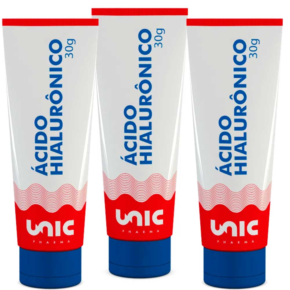 kit 3 unidades Ácido hialurônico 1% gel creme 30g