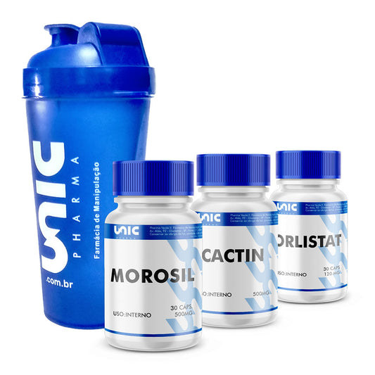 Morosil + Cactin + Orlistat + Coqueteleira (cores variadas)