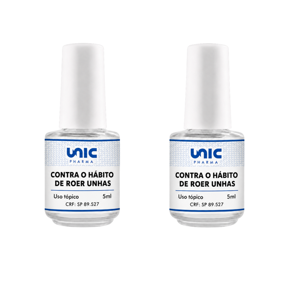 Kit 2 Esmalte Unicpharma Antionicofagia 5ml Inibe Roer Unhas Sem Cor