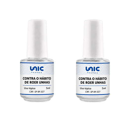 Kit 2 Esmalte Unicpharma Antionicofagia 5ml Inibe Roer Unhas Sem Cor
