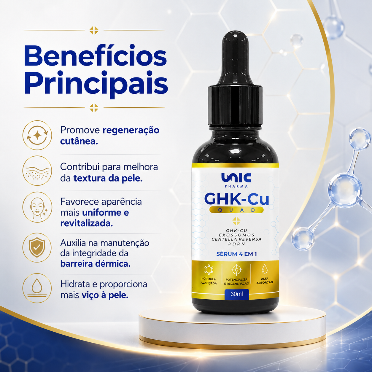GHK-Cu Quad - Sérum 4 em 1 Fórmula Avançada 30ml