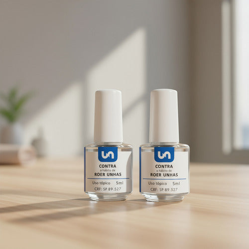 Kit 2 Esmalte Unicpharma Antionicofagia 5ml Inibe Roer Unhas Sem Cor