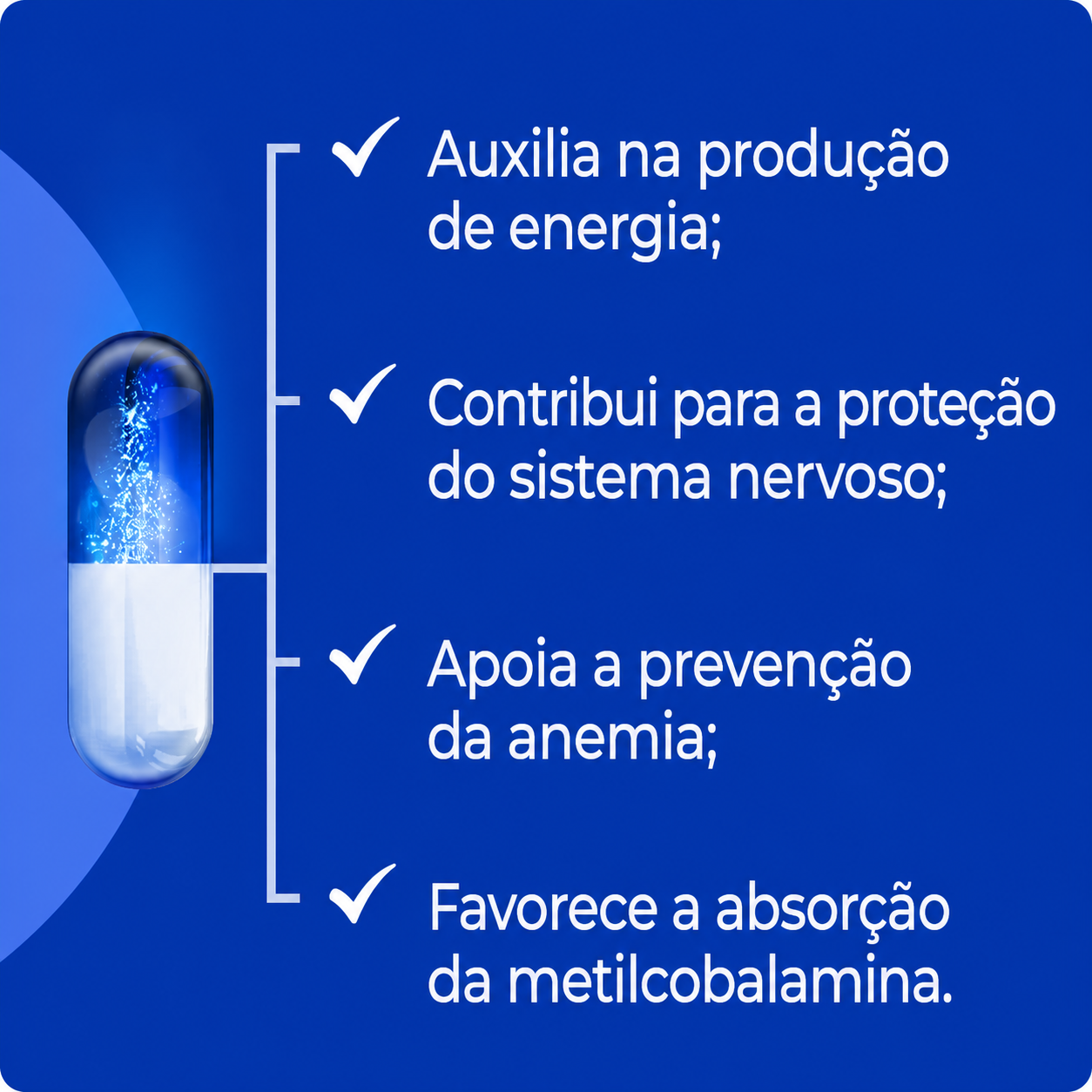 Vitamina B12 (Metilcobalamina) 2000mcg 60 Cápsulas Vegan