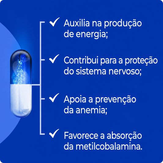 Vitamina B12 (Metilcobalamina) 2000mcg 60 Cápsulas Vegan