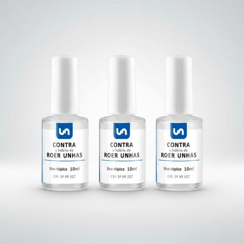 Kit 3 Esmalte Para Onicofagia Hábito De Roer Unhas 10ml