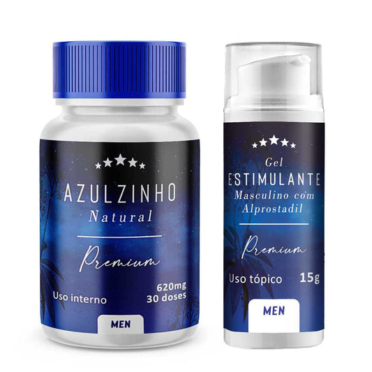 Azulzinho Natural 30caps + Gel Estimulante Masculino com Alprostadil 15g