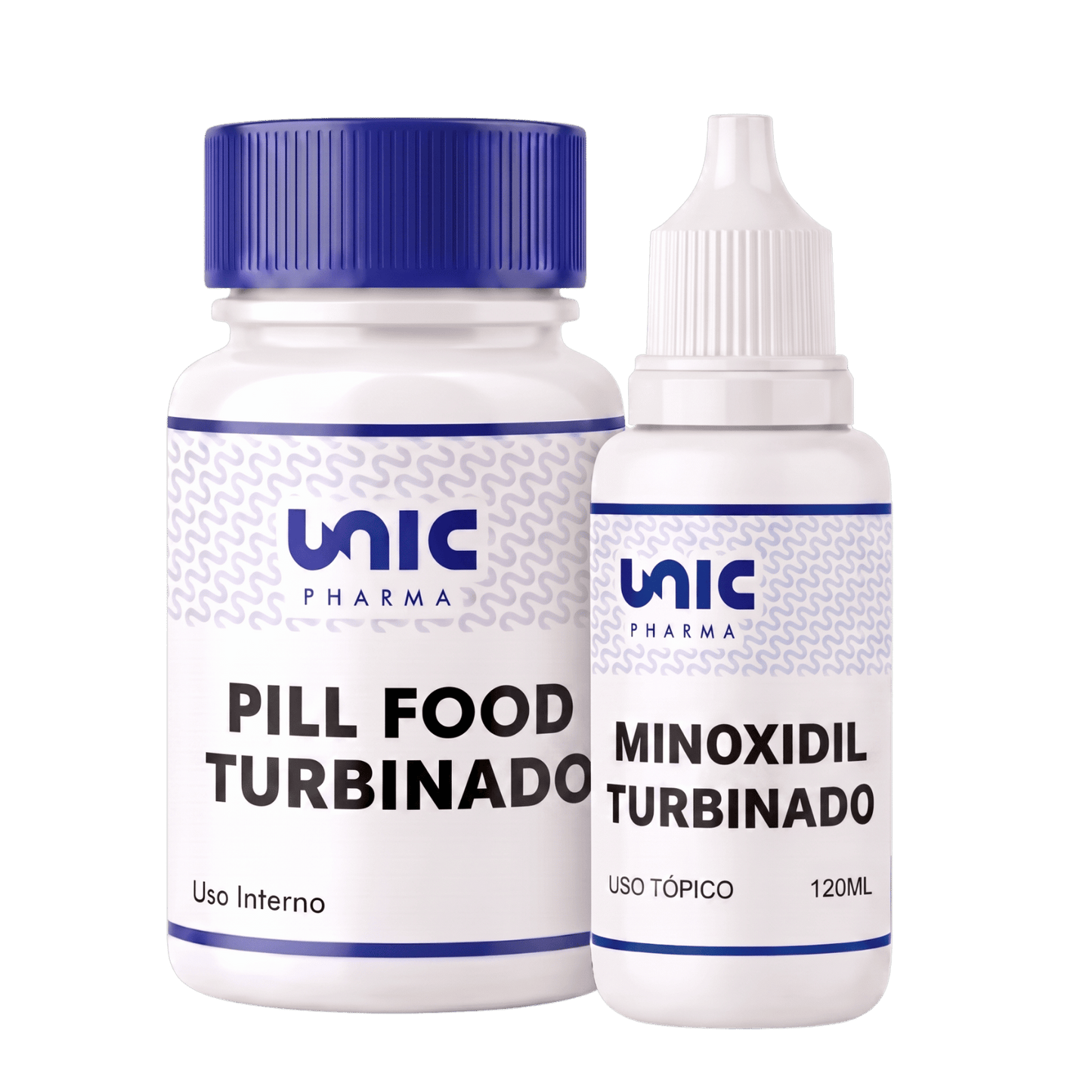Pill food turbinado e Minoxidil turbinado 120ml