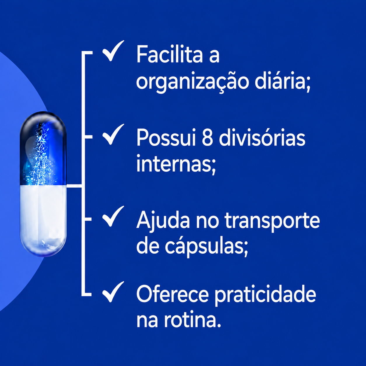 Porta Cápsulas Branco 8 divisórias
