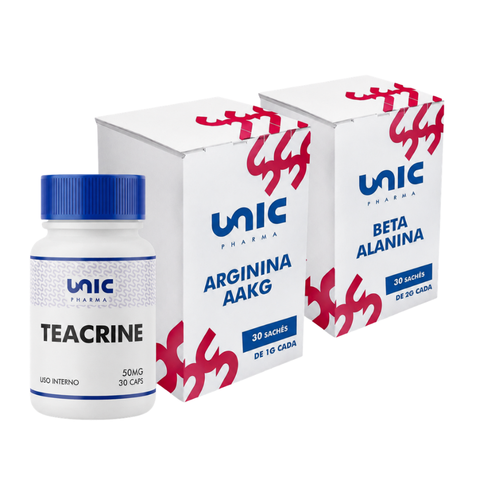 Kit Pré Treino Com Beta Alanina + Arginina AAKG + Teacrine
