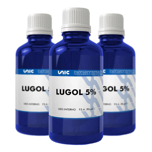 lugol 5% iodo Inorgânico 30Ml Kit c/3
