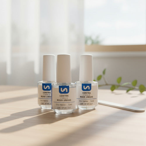Kit 3 Esmalte Unicpharma Antionicofagia 5ml Inibe Roer Unhas Sem Sabor