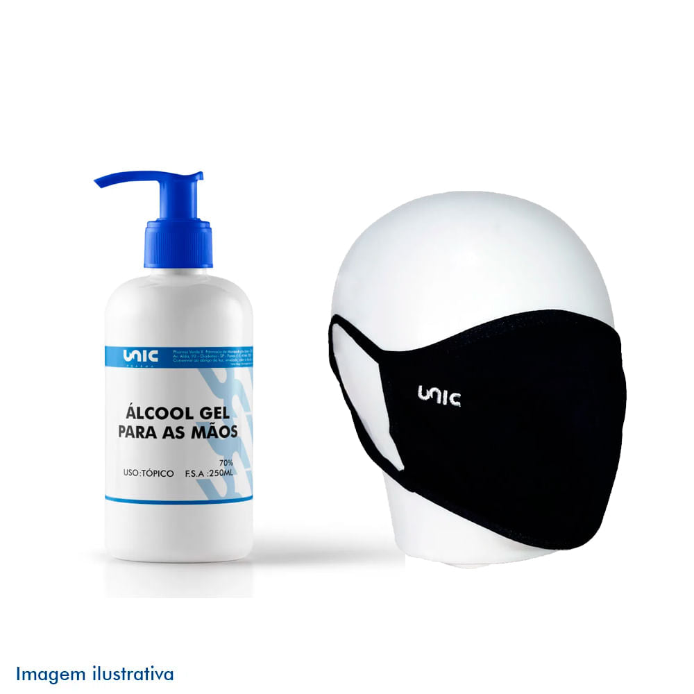 Kit proteção Mascara + Álcool gel 250ml