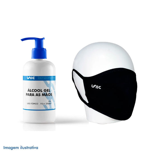 Kit proteção Mascara + Álcool gel 250ml