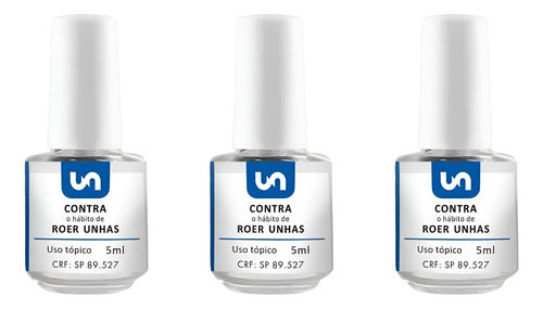 Kit 3 Esmalte Unicpharma Antionicofagia 5ml Inibe Roer Unhas Sem Sabor