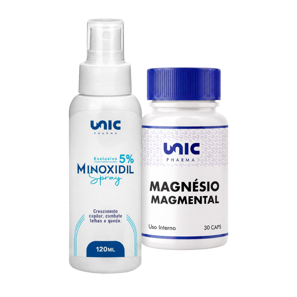 Kit MagMental (30 Caps.) mais Minoxidil 5% (Spray 120ml)