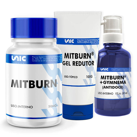 Kit completo redutor  de medidas Mitburn - 30 Cáps + Gel 100g+Spray 30ml