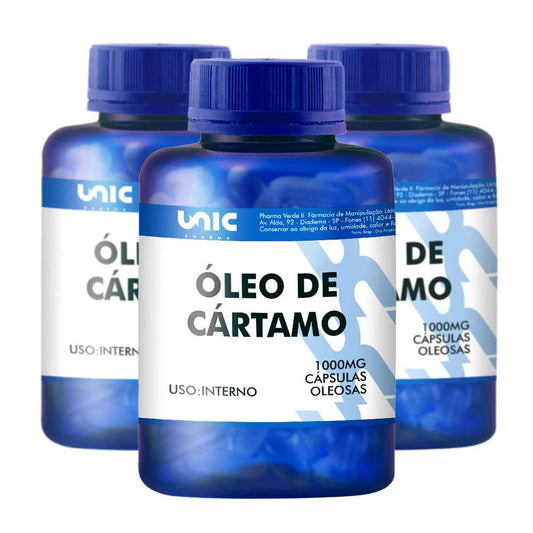 Kit Óleo de Cártamo 1g  3 Frascos de 120caps