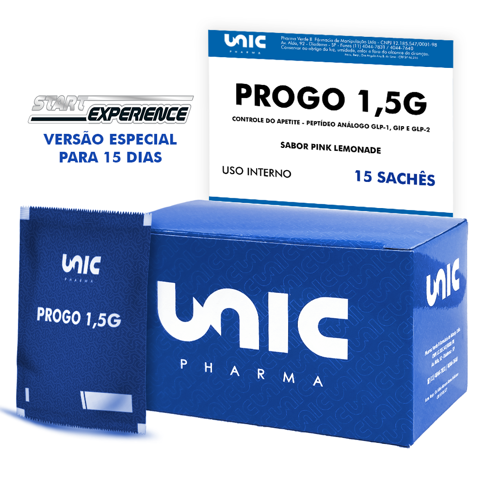 ProGo 1,5g - 15 Sachês - Controle do apetite - Peptídeo - GLP-1, GIP E GLP-2